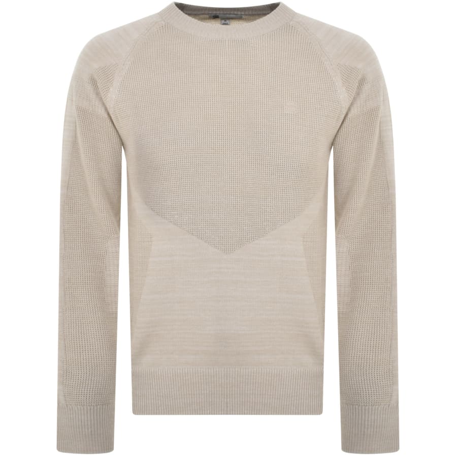 G Star Raw 3D Biker Knit Jumper Beige Mainline Menswear United States